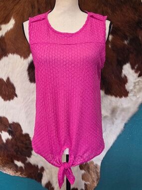 Wilde Sleeveless Tie-Front Blouse - Fuchsia Pink